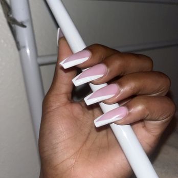 Hot Nails Salon - French v-tip full set - Nail Salons Near Me - Canoga Park, California Hot Nails Salon - French v-tip full set - Nail Salons Near Me - Canoga Park, California