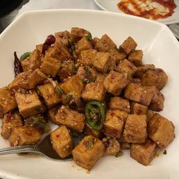 Crispy Tofu in Mandarin Sauce