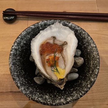 Umami Omakase - Kumamoto oyster with ikura, dill, edible flower - Japanese Near Me - Cambridge, Massachusetts Umami Omakase - Kumamoto oyster with ikura, dill, edible flower - Japanese Near Me - Cambridge, Massachusetts