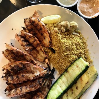 Bluesalt Fish Grill - Cajun shrimp and couscous cauliflower and zucchini - Seafood Near Me - Redondo Beach, California Bluesalt Fish Grill - Cajun shrimp and couscous cauliflower and zucchini - Seafood Near Me - Redondo Beach, California