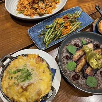 COMMUNION Restaurant and Bar - Mac n cheese, jambalaya, green beans, pork belly (special that night) - Soup Near Me - Seattle, Washington