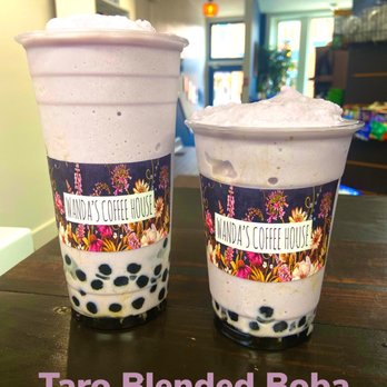 Wandas Coffee House - two cups of taro blended boba - Coffee & Tea Near Me - Galena, Illinois Wandas Coffee House - two cups of taro blended boba - Coffee & Tea Near Me - Galena, Illinois