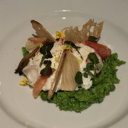 Creamy Burrata and sweet pea Creamy Burrata and sweet pea