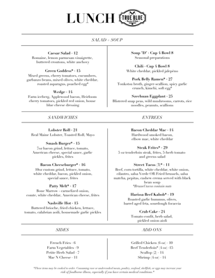 Menu photo 4 True Blue Butcher and Table Wilmington, NC Menu photo 4 True Blue Butcher and Table Wilmington, NC