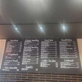 Loving Seed - Ample options on the well organized menu board. - Acai Bowls Near Me - Clovis, California