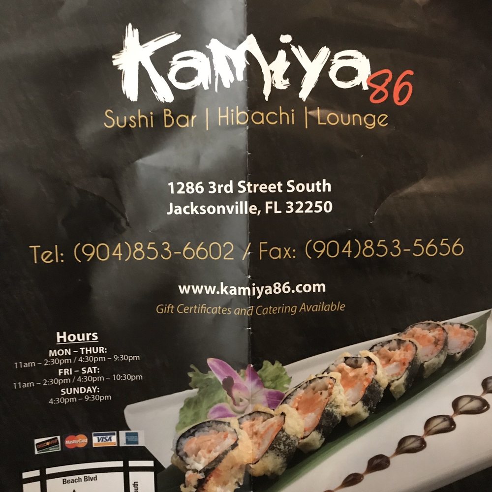 Kamiya 86 - Updated Menu - Sushi Bars Near Me - Jacksonville Beach, Florida