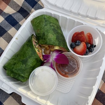 Guieb Cafe - Cali wrap with side of fruit - New American Near Me - Honolulu, Hawaii Guieb Cafe - Cali wrap with side of fruit - New American Near Me - Honolulu, Hawaii