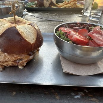 Empire - Key West Burger without pineapple and a side salad - Burgers Near Me - Naperville, Illinois
