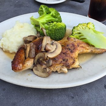 Black Angus Steakhouse - 1/2 Baked Chicken, Broccoli, mashed Potatoes - Steakhouses Near Me - Brentwood, California