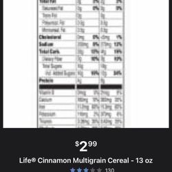 Kroger Food Stores - Life multigrain cereal.