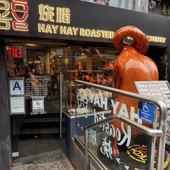 Hay Hay Roasted - The life size duck outside Mott street - Barbeque Near Me - New York, New York