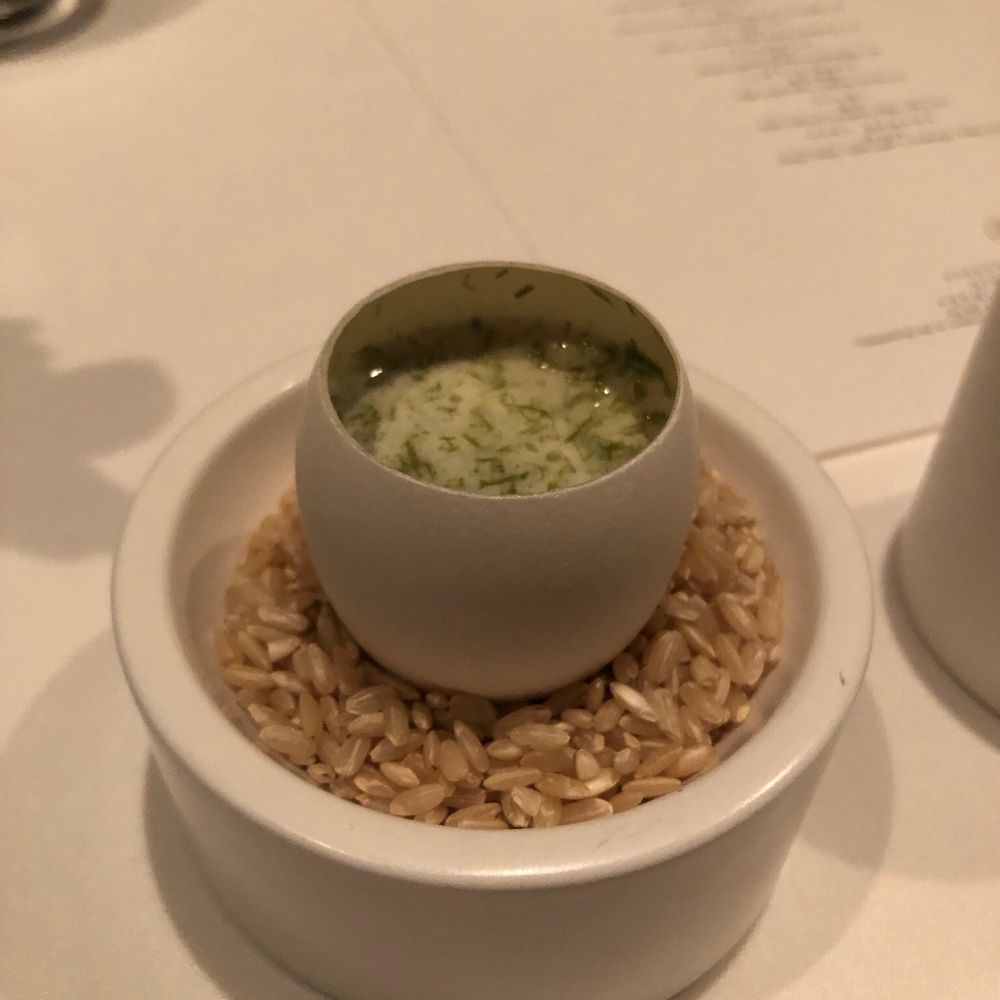 Jungsik - Steamed egg custard with seaweed - Korean Near Me - New York, New York Jungsik - Steamed egg custard with seaweed - Korean Near Me - New York, New York