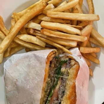 John's Restaurant - Cheddar sourdough bread burger - American Near Me - Palm Springs, California John's Restaurant - Cheddar sourdough bread burger - American Near Me - Palm Springs, California