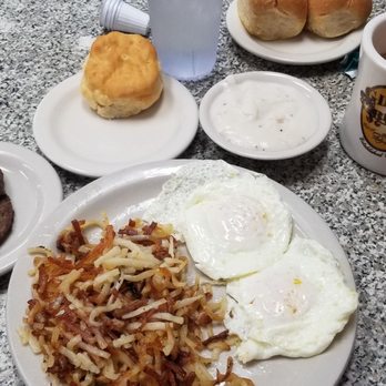 Ginger Brown's Old Tyme Restaurant & Bakery - Two egg breakfast with sausage. $8.29 - American Near Me - Fort Worth, Texas