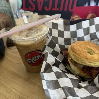 Outcast Doughnuts - The standard breakfast Sammy on crescent bread roll - Donuts Near Me - Mesa, Arizona