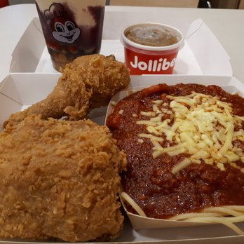 Jollibee - Chicken Joy and spaghetti combo with a side of gravy and Halo Halo drink - Fast Food Near Me - Las Vegas, Nevada Jollibee - Chicken Joy and spaghetti combo with a side of gravy and Halo Halo drink - Fast Food Near Me - Las Vegas, Nevada