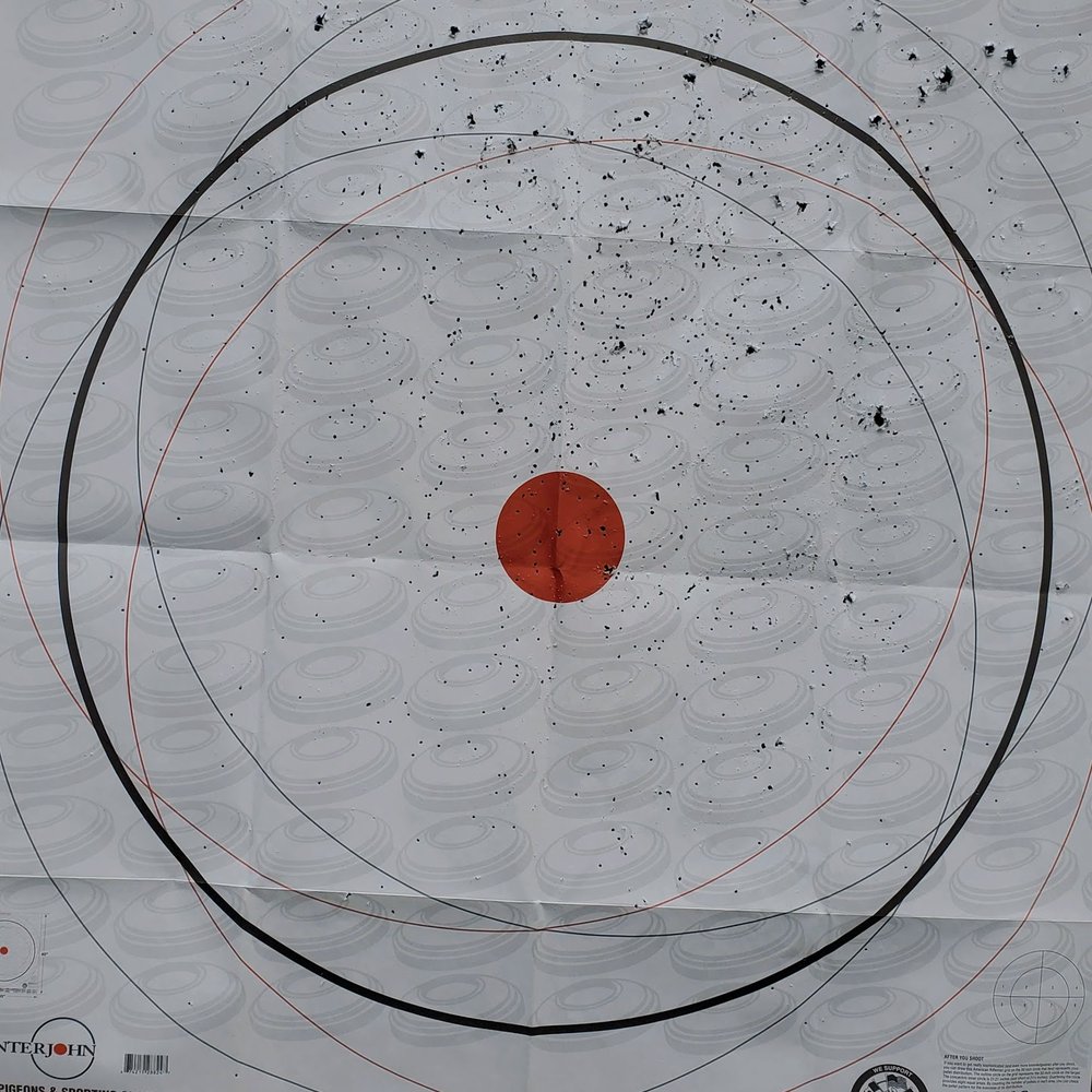 Cole Fine Guns and Gunsmithing - Pattern for new Cole Modified choke 30 yards Federal Top Gun 1145fps #8 shot. Beautiful! - Gunsmith Near Me - Harpswell, Maine Cole Fine Guns and Gunsmithing - Pattern for new Cole Modified choke 30 yards Federal Top Gun 1145fps #8 shot. Beautiful! - Gunsmith Near Me - Harpswell, Maine