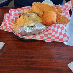 Catfish Palace - Catfish, Hush Puppy and Baked Potato
