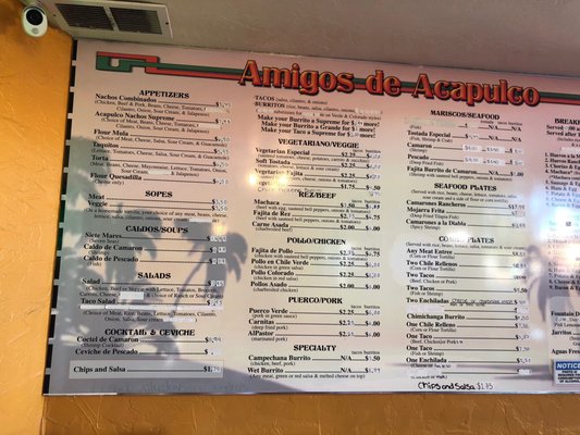 Menu photo 3 Amigos De Acapulco Chico, CA