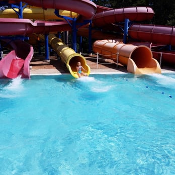 Bunker Beach Water Park - One of the many water slide areas. - Water Parks Near Me - Coon Rapids, Minnesota