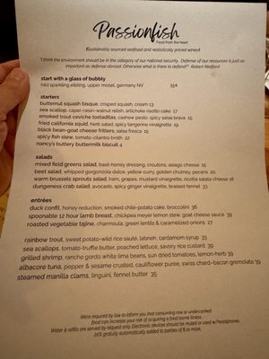 Menu photo 5 Passionfish Pacific Grove, CA