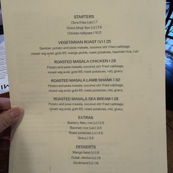 tamil crown - Sunday roast menu - Restaurants Near Me - London, XGL