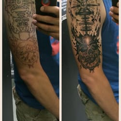 Studio Seven Tattoos - Side by side; right is 80% complete. Shout out to Shaun Kelly