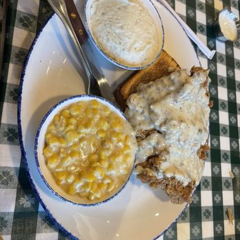 Mia's Table - Chicken Fried Steak, mashed potatoes and cream corn - American Near Me - Katy, Texas