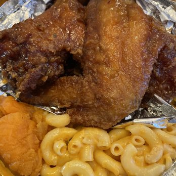 Sandra's Next Generation - Hennessy Wings lunch combo with Macaroni & Cheese and Candied Yams - Soul Food Near Me - New Haven, Connecticut Sandra's Next Generation - Hennessy Wings lunch combo with Macaroni & Cheese and Candied Yams - Soul Food Near Me - New Haven, Connecticut