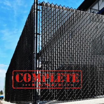 Complete Fence - Black chain link with black privacy slats - Fences & Gates Near Me - Tea, South Dakota Complete Fence - Black chain link with black privacy slats - Fences & Gates Near Me - Tea, South Dakota