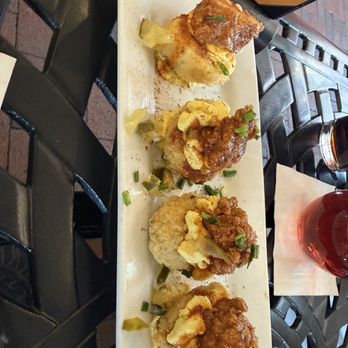 Miss Shirley's Cafe, Inner Harbor - Hot Honey Fried Chicken Deviled Eggs** *** - Breakfast & Brunch Near Me - Baltimore, Maryland Miss Shirley's Cafe, Inner Harbor - Hot Honey Fried Chicken Deviled Eggs** *** - Breakfast & Brunch Near Me - Baltimore, Maryland