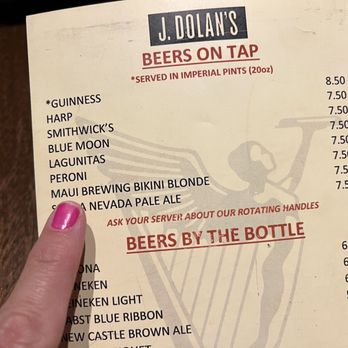 J. Dolan's - Beer on tap menu - Pizza Near Me - Honolulu, Hawaii