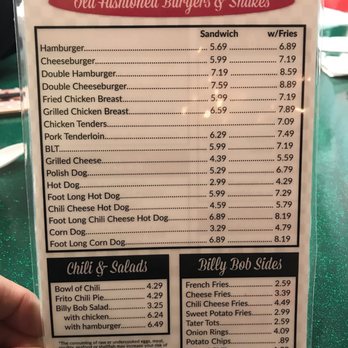 Billy Bob's Dairyland - Front menu - Burgers Near Me - Branson, Missouri
