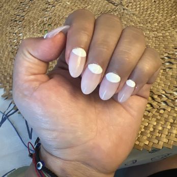 One Eleven Nails Spa - Right hand. Uneven, patchy white half moon. And not a clean job was done. - Nail Salons Near Me - Cathedral City, California One Eleven Nails Spa - Right hand. Uneven, patchy white half moon. And not a clean job was done. - Nail Salons Near Me - Cathedral City, California