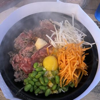 Sizzling Lunch - Low carb: Spicy garlic beef, substitute rice for veggies + egg - Japanese Near Me - San Jose, California Sizzling Lunch - Low carb: Spicy garlic beef, substitute rice for veggies + egg - Japanese Near Me - San Jose, California