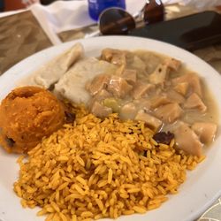 Arian's - Conch (snail) with rice, sweet potatoes and dumplings