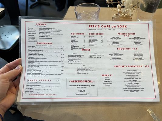 Menu photo 8 Effy's Cafe New York, NY