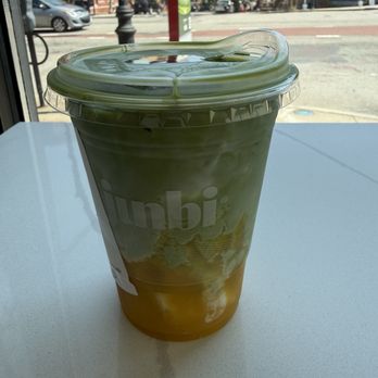Junbi Matcha & Tea - Mango matcha latte, less sweet - Tea Rooms Near Me - Brookline, Massachusetts