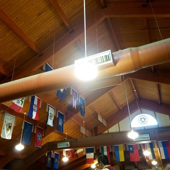 Camp Friedlander - In the dining hall, flags hang from every state and country campers have visited from. Many more are hung. - Campgrounds Near Me - Loveland, Ohio Camp Friedlander - In the dining hall, flags hang from every state and country campers have visited from. Many more are hung. - Campgrounds Near Me - Loveland, Ohio