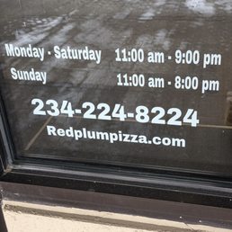 Red Plum - Hours - shows storefront - Pizza Near Me - Boardman, Ohio
