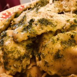 Wild Garlic - Smoked Mozzarella Agnolotti with Basil Oil