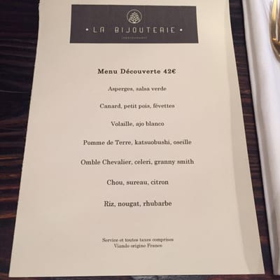 Menu photo 4 La Bijouterie Lyon, 69 Menu photo 4 La Bijouterie Lyon, 69