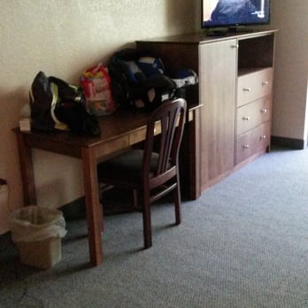 Newfound Lodge - Desk, TV, dresser, mini fridge is inside the cabinet. - Hotels Near Me - Cherokee, North Carolina