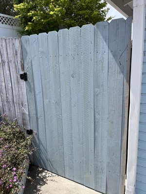 Pre Stained Gates - Side entry gates with pre stained cedar fence boards and pressure treated framing. Pre Stained Gates - Side entry gates with pre stained cedar fence boards and pressure treated framing.