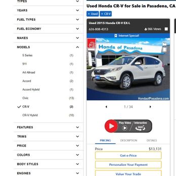 Honda of Pasadena - The original advertisement for the vehicle. They marketed it as a clean "Internet Special," but the reality was a rusted-out car with forged - Car Dealers Near Me - Pasadena, California Honda of Pasadena - The original advertisement for the vehicle. They marketed it as a clean "Internet Special," but the reality was a rusted-out car with forged - Car Dealers Near Me - Pasadena, California