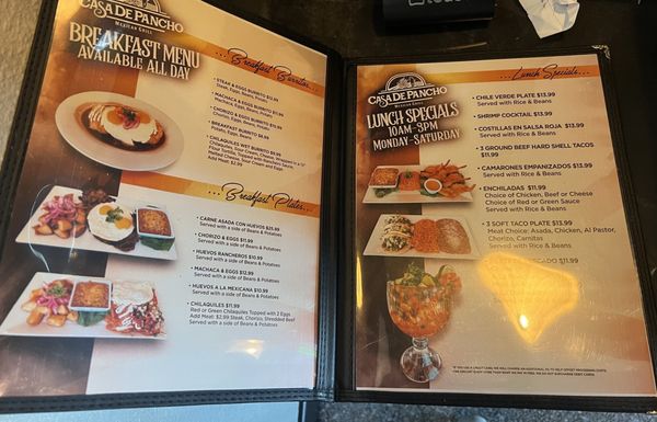 Menu photo 1 Casa De Pancho Mexican Grill  Walnut, CA