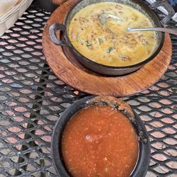 Queso Fundido and salsa