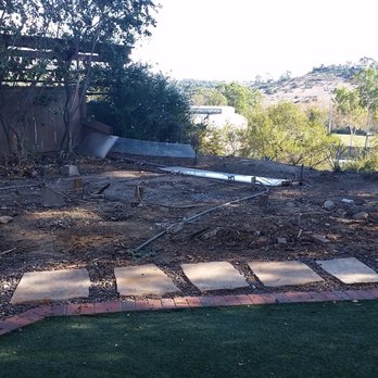Pavers by Coyote - During demolition of the deck and fence. - Masonry/Concrete Near Me - Escondido, California Pavers by Coyote - During demolition of the deck and fence. - Masonry/Concrete Near Me - Escondido, California