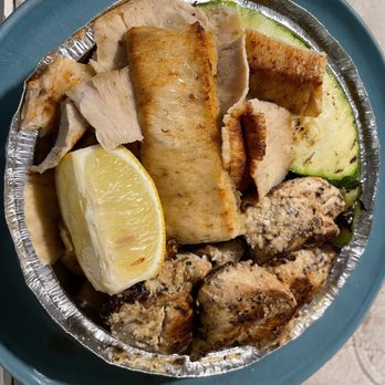 Pete The Greek - Combo Gyro Platters with chicken gyro and chicken slouvaki and Grilled Vegetables - Greek Near Me - Hauppauge, New York Pete The Greek - Combo Gyro Platters with chicken gyro and chicken slouvaki and Grilled Vegetables - Greek Near Me - Hauppauge, New York