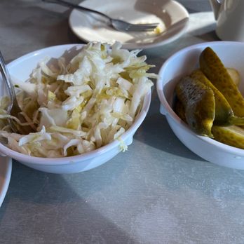 Sherwood Diner - The coleslaw and pickles served with the sandwich duo. - American Near Me - Lawrence, New York Sherwood Diner - The coleslaw and pickles served with the sandwich duo. - American Near Me - Lawrence, New York